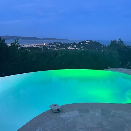 4-star Private With Heated Pool And Panoramic Sea View At Gulf De Saint Tropez 滨海卡瓦莱尔
